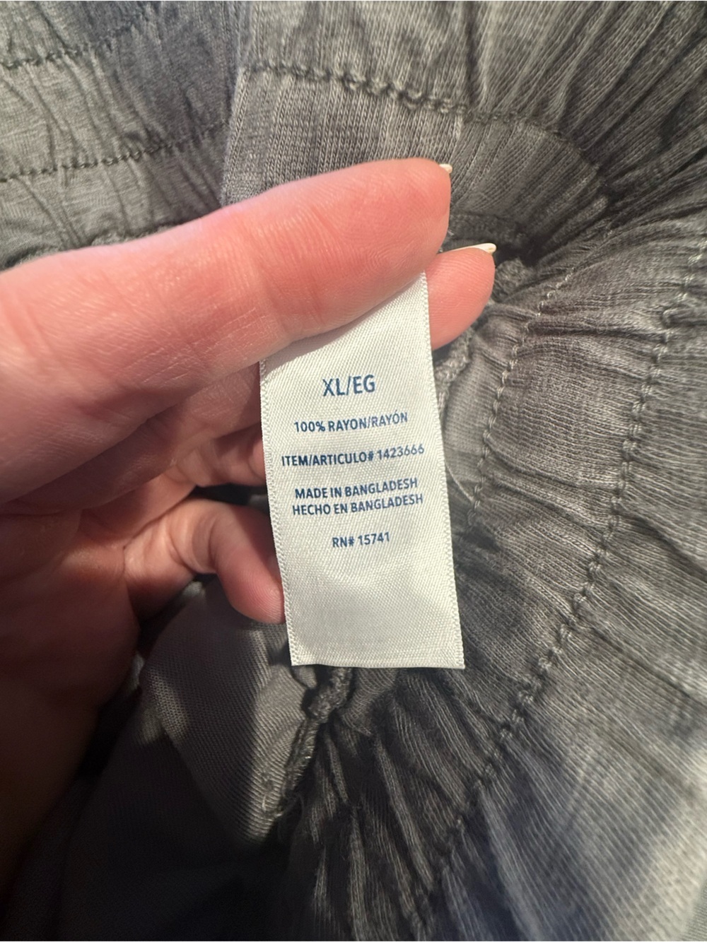 Splendid Gray Camo Joggers XL | 100% Rayon Lounge Pants Elastic Waist - Picture 6 of 16